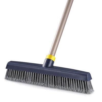 Push Broom with Long Handle for Cleaning Deck Driveway Yard Patio Garage