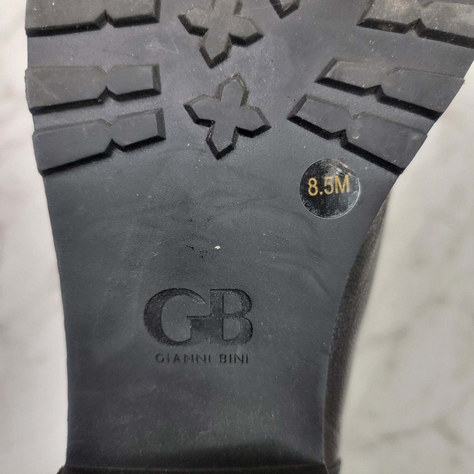 Women's 8.5 M Gianni Bini Black Leather Rhinestones Motorcycle Boots Ankle Biker