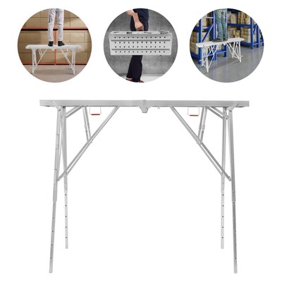 Portable Folding Scaffolding Platform, Adjustable Work Bench, Portable Step Stoo