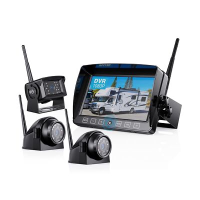 With 7 Inch Dvr Quad Split Monitor For Rv Trailer Truc...