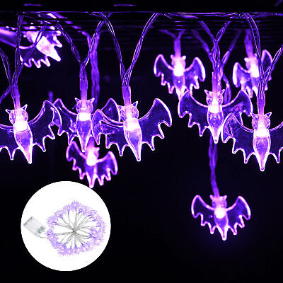 15ft Halloween Bat String Lights 30PCS LED Fairy Lights Porc