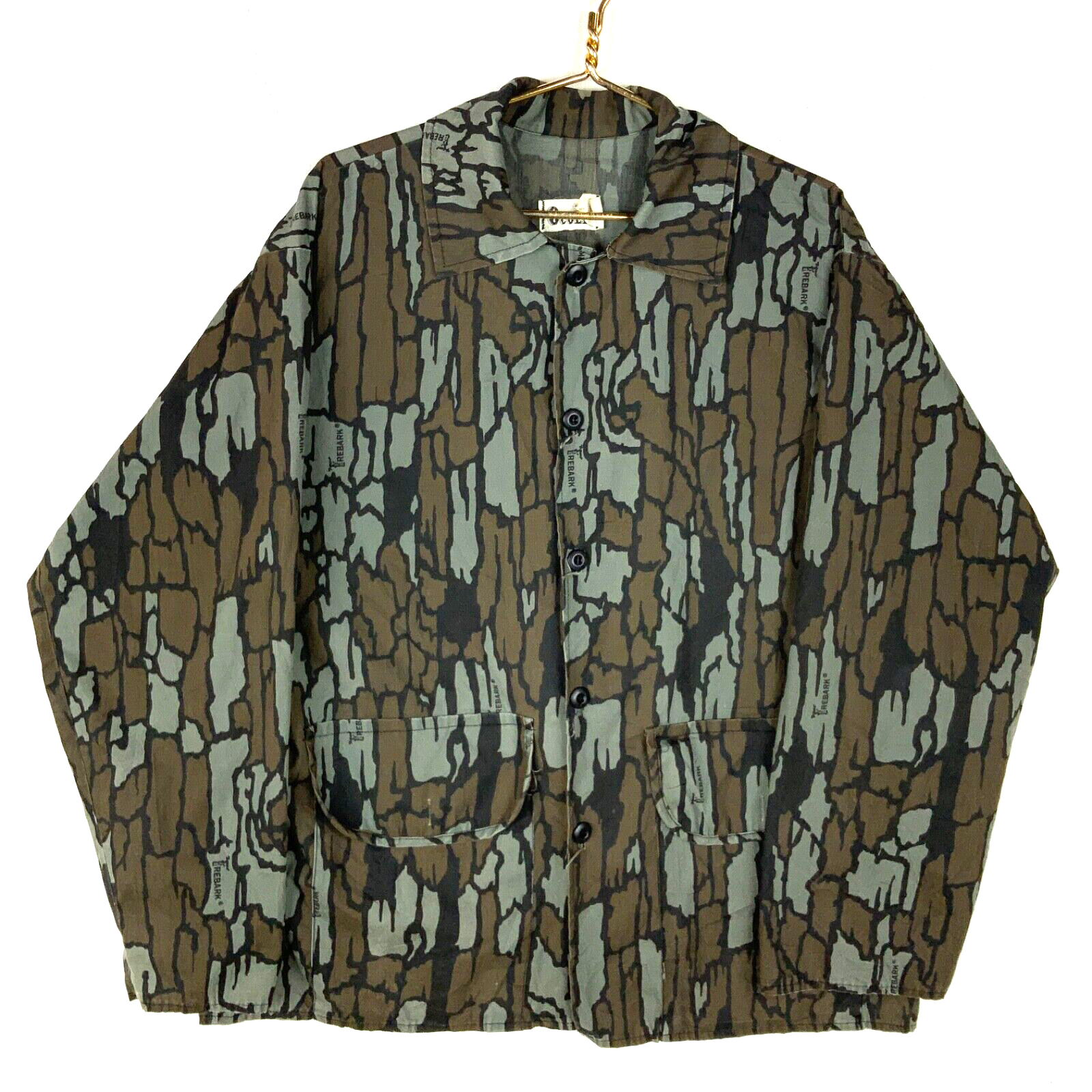 【80's〜 TREBARK CAMO】\"Utility Shirt\" VTG 80s Trebark Camouflage Pocket T-Shirt Adult Medium Brown