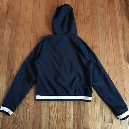 Nike Childrens Sz M Zip Front Jacket With Drawstring Hood Navy