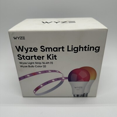 Wyze Smart Lighting Starter Kit 2x A19 Color Light Bulbs 16' LED Strip Light NEW