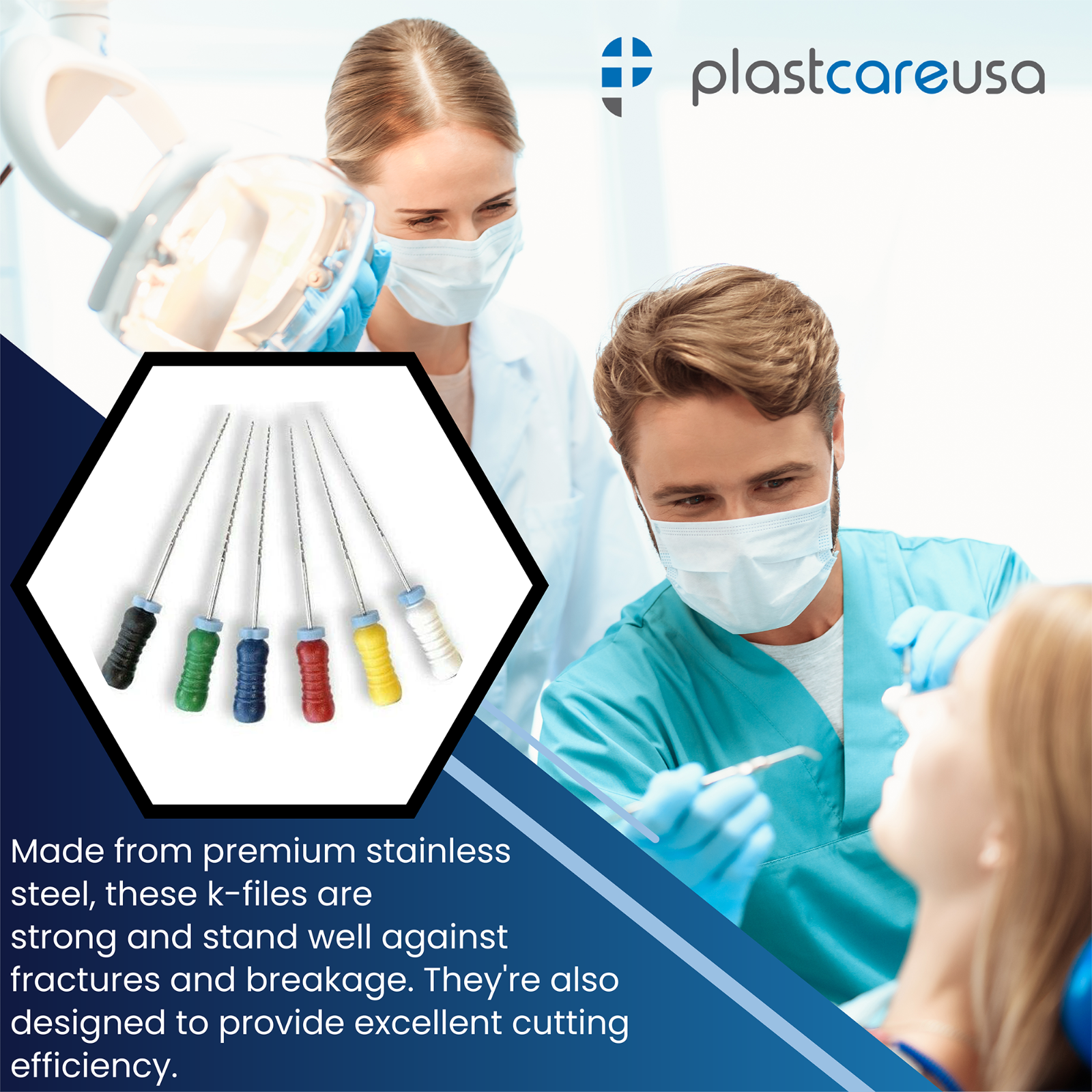 Size 8 25mm Endo K-Files, Endodontic Dental K Files (Premium Stainless Steel)