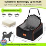 koneboss Dog Car Seat for Small Dogs Under 30lbs, Detachable Washable Pet Booster Seat with Safety Belt and Storage Pockets, Travel Car Bed, Black/Grey