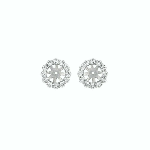 Pre-owned Morris 0.75 Ct 2 Pointers Natural Diamond Jacket Earrings 14k White Gold Center 9 Mm