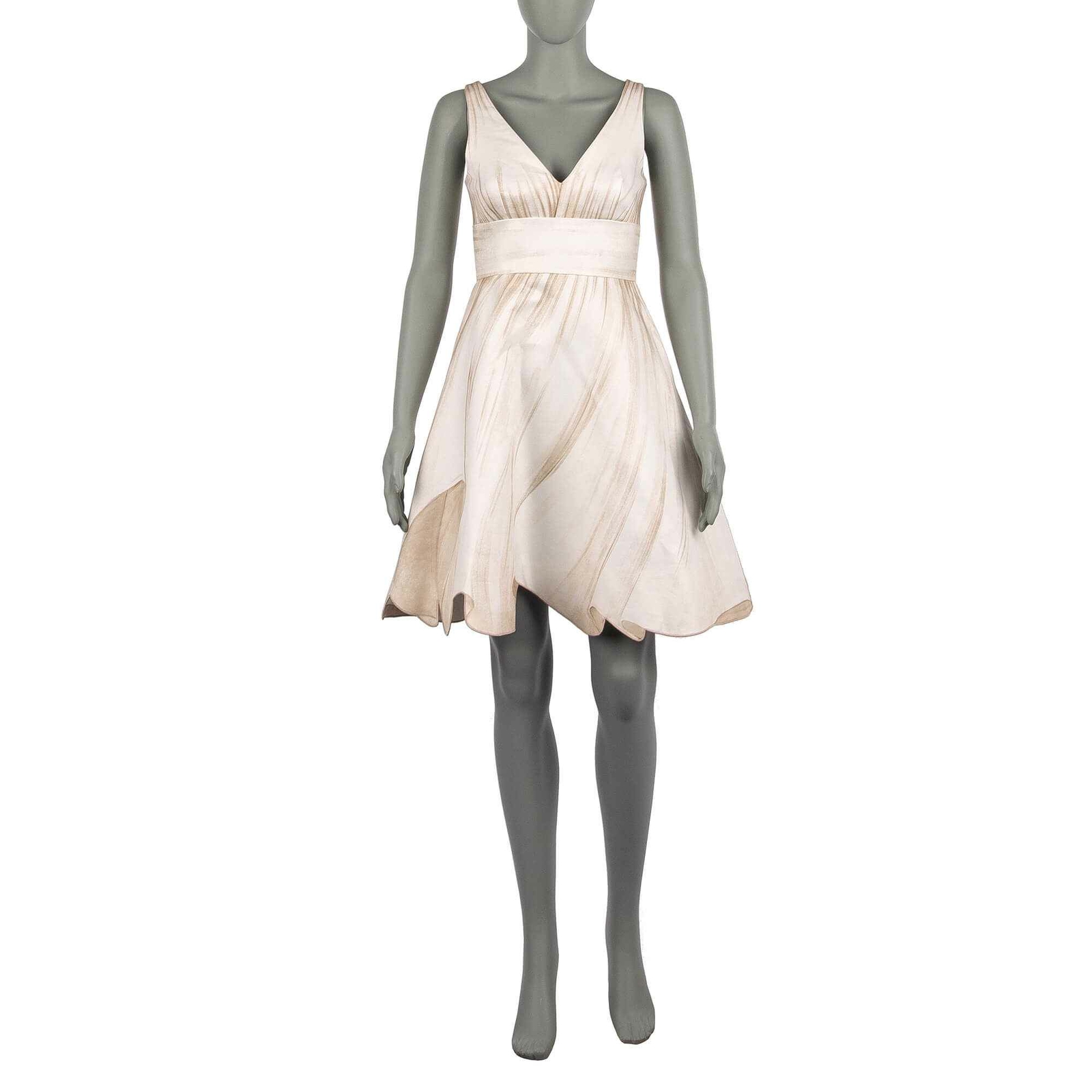 

MOSCHINO COUTURE Runway Show Paper Doll Платье Babydoll Бежево-Белый 08756, Бежевый