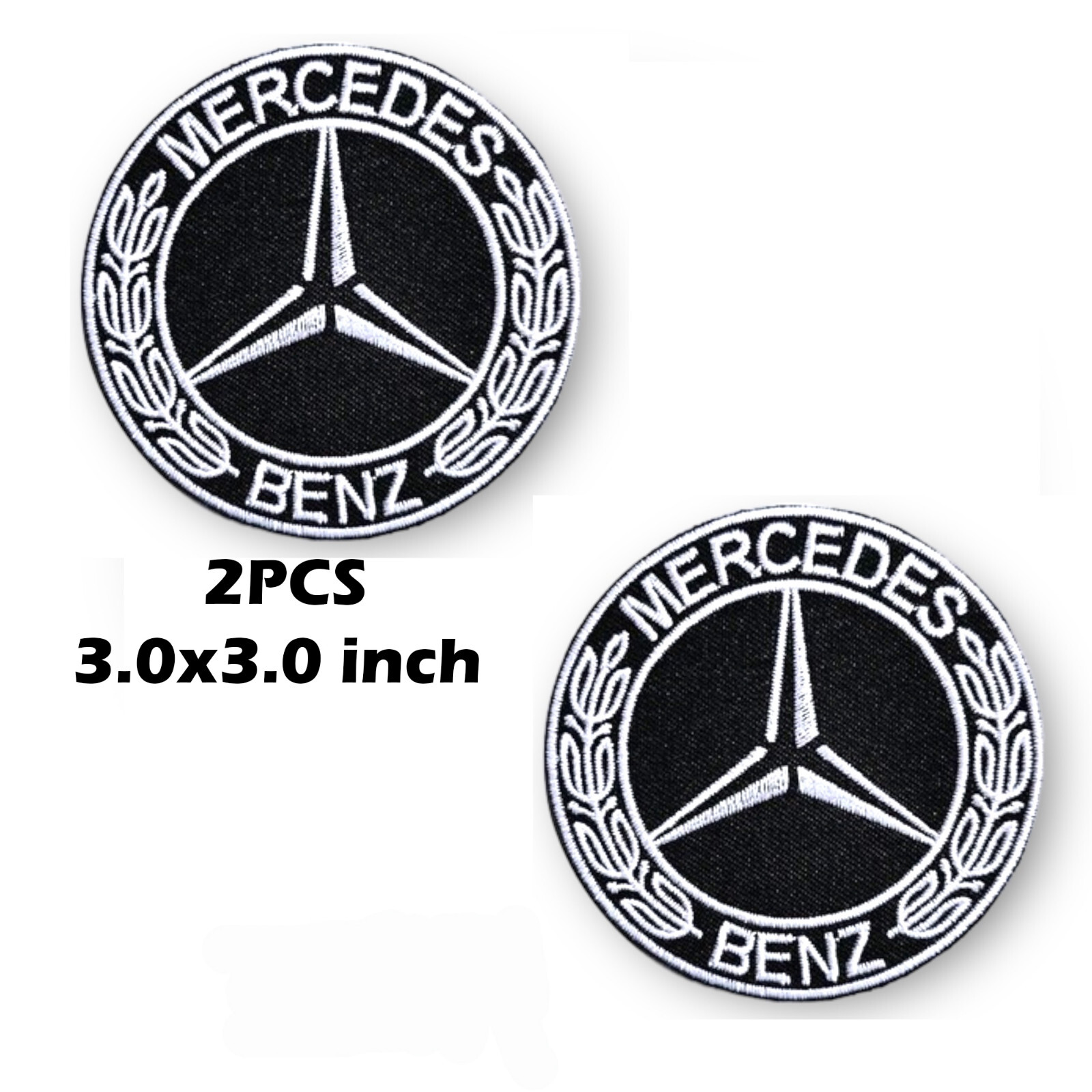 B*T様 つなぎ　刺繍　Mercedes-Benz West MERCEDES BENZ AMG SEW/IRON PATCH BADGE UNIFORM BLACK WHITE