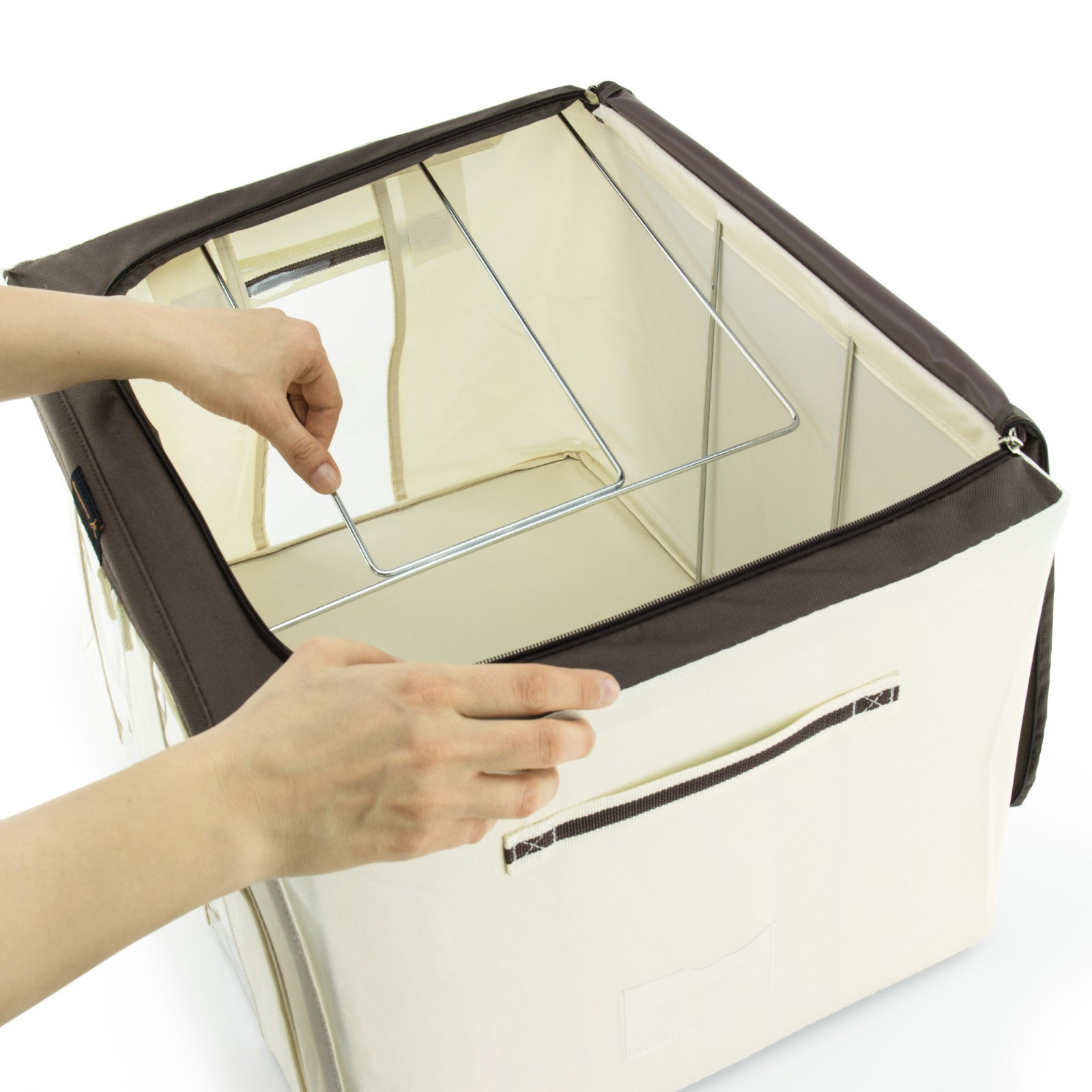 Hangerworld™ 50cm Große Box Aufbewahrungsbox Kiste cremefarbig faltbar