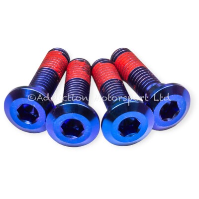 4x Blue Titanium Rear Disc Rotor Bolts Screws for Kawasaki Vulcan 650 S