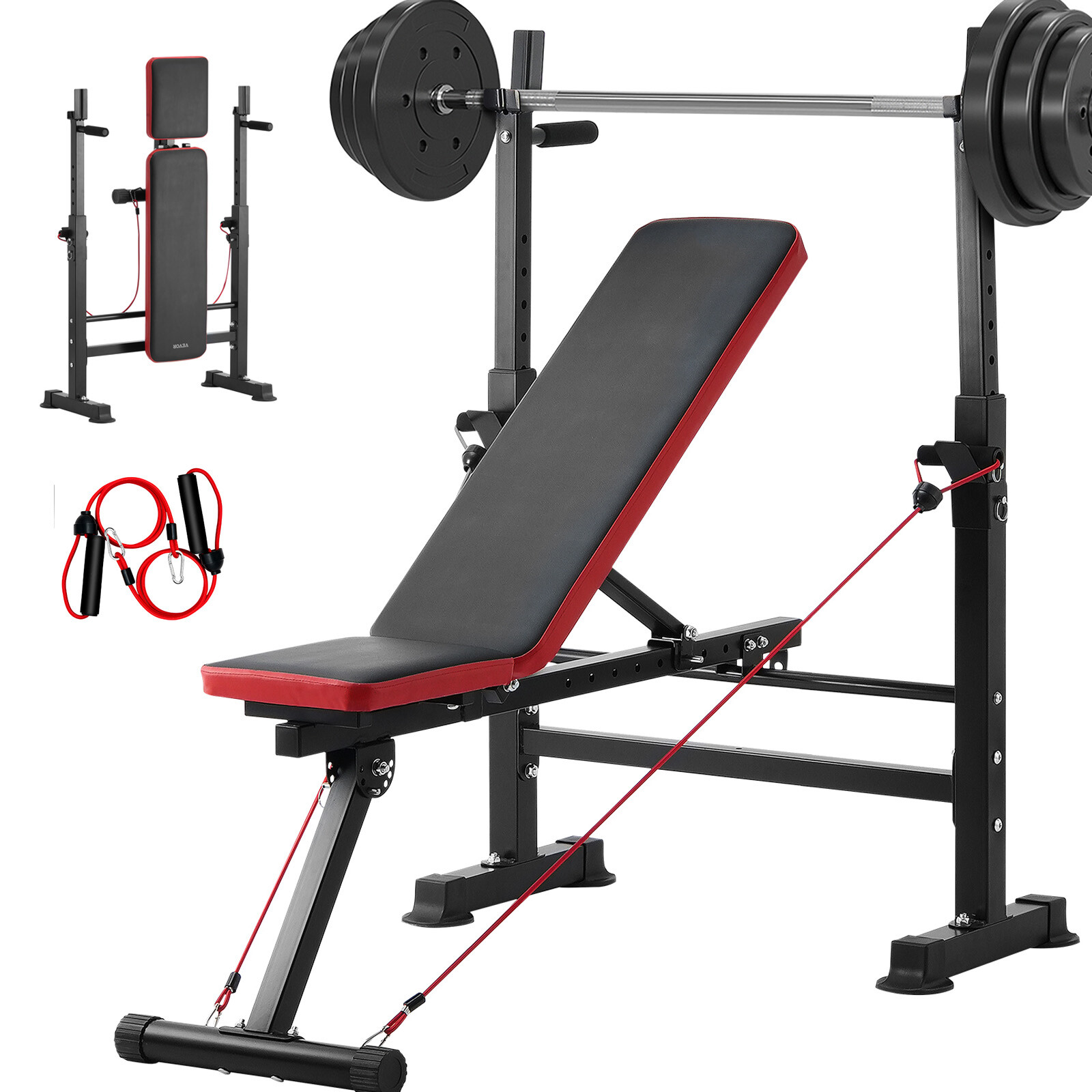 ウエイトトレーニング Dumbbell + bench weight/workout set 600lbs Weight Bench Set Bench for Home Gym Strength Training