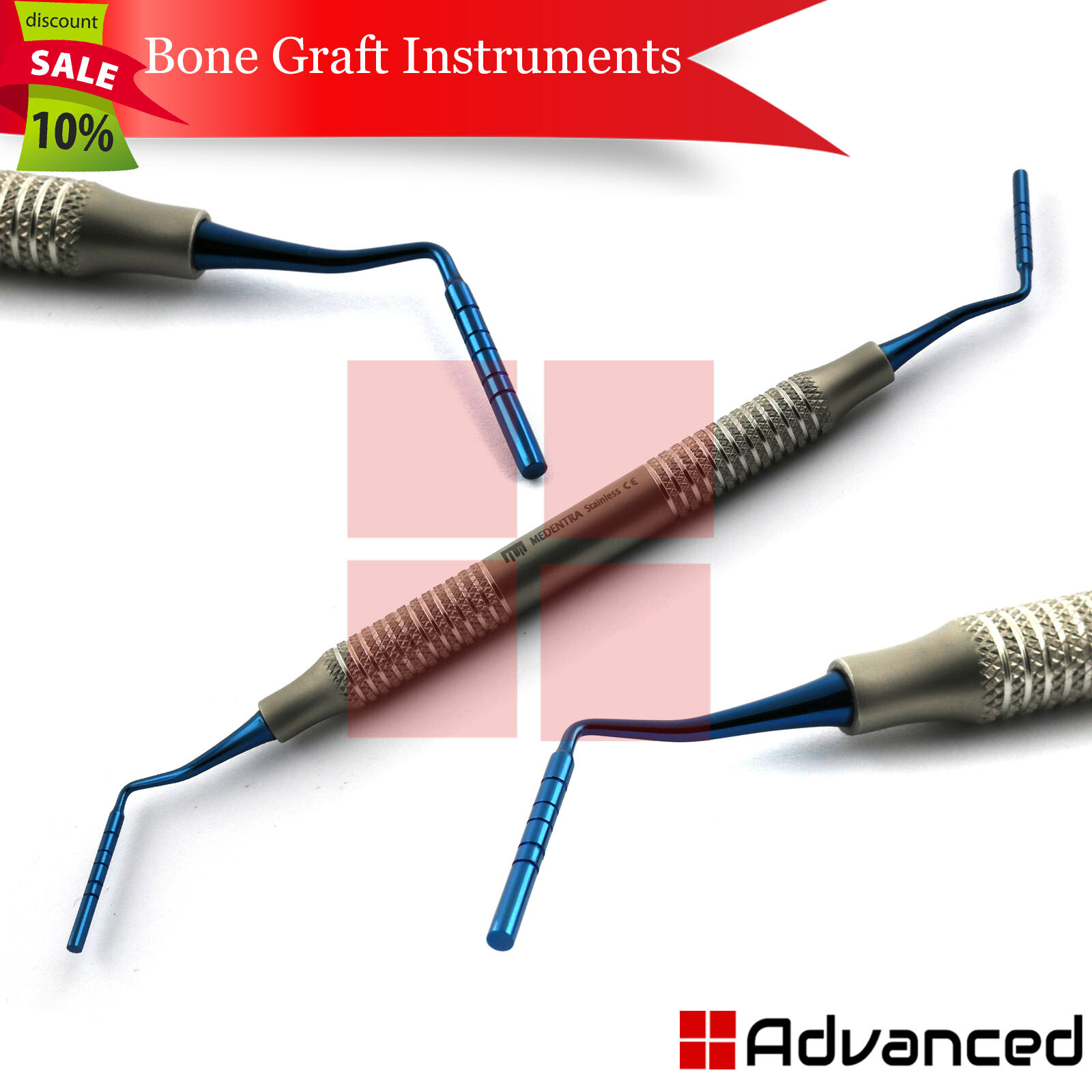 Dental Bone Graft Plugger Scoop Condensers Grafting Syringe Implant Instruments