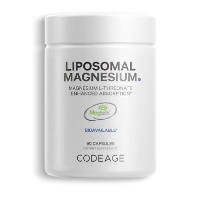 Codeage Liposomal Magnesium L-Threonate, Magtein Magnesium Threonate, 90 ct