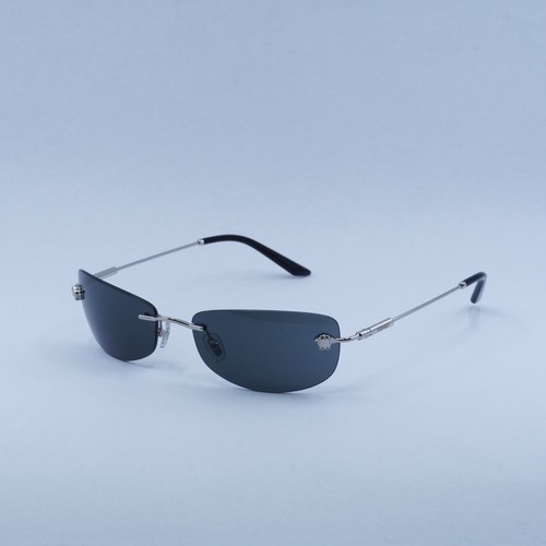 Pre-owned Versace Ve2279 100087 Silver/dark Grey 60-18-135 Sunglasses In Gray