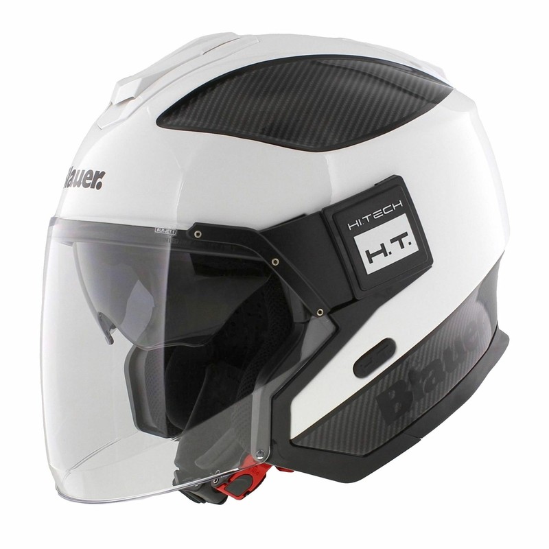 Casque Jet Blauer Solo Blanc Carbone Noir