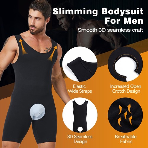 Men Full Body Shaper Belly Compression Shapewear Bodysuit Tummy Control Girdle