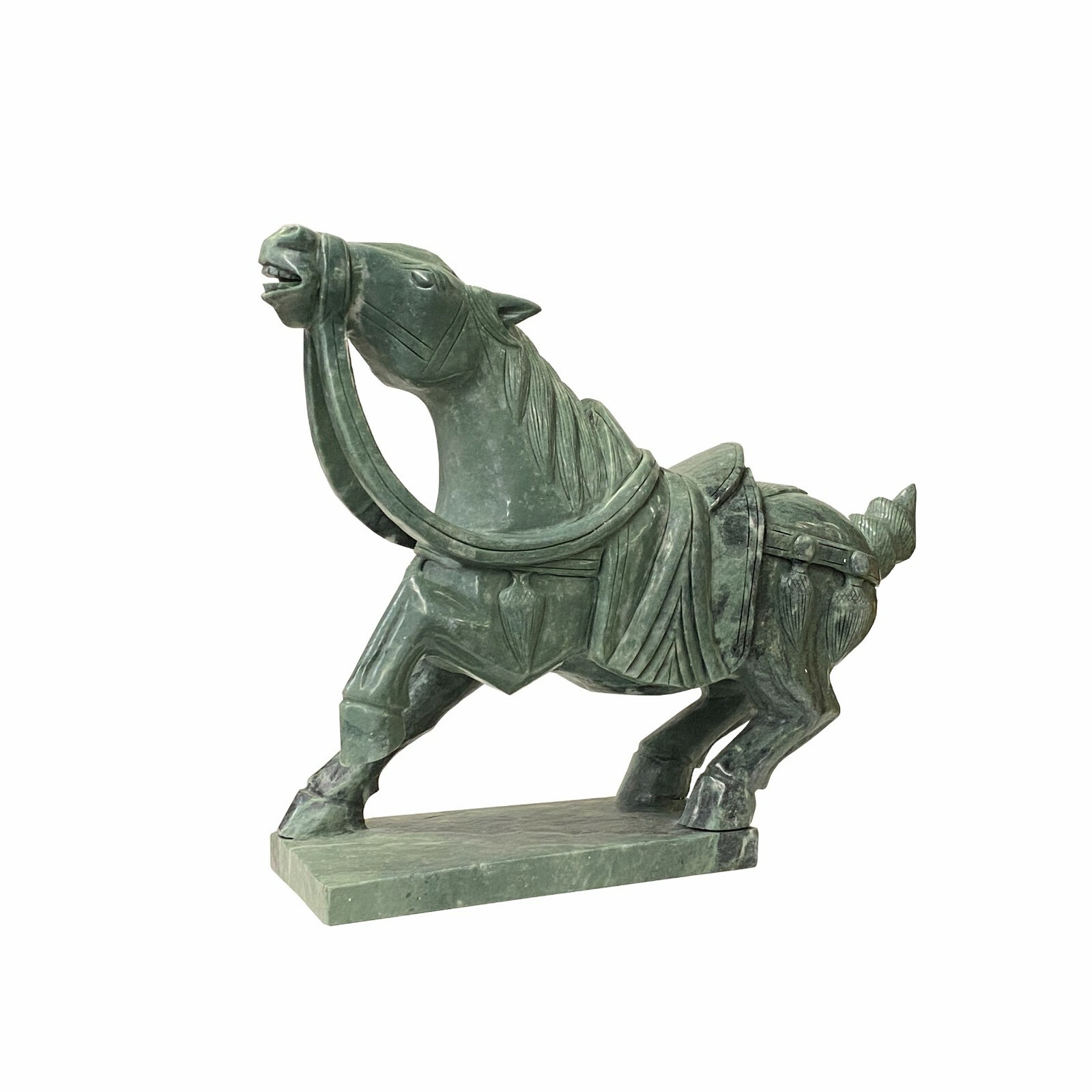 Chinese Green Stone Fengshui Fortune Horse Display Figure ws1736S Chinese Green Stone Fengshui Fortune Horse Display Figure ws1736S