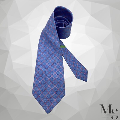 BVLGARI 7Fold By Davide Pizzigoni Blue Plaid Silk Tie Made In Italy W:4'' NWOT