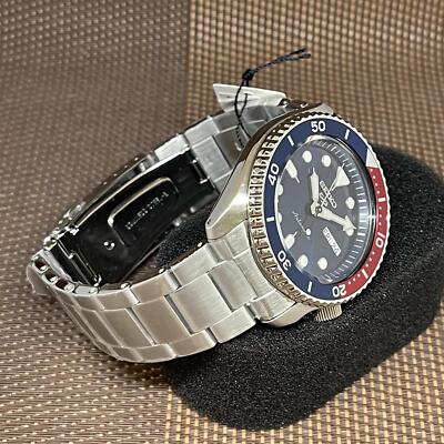 Pre-owned Seiko 5 Sports Srpd53k1 Automatic Pepsi Blue 24 Jewels Analog Men's Watch Srpd53