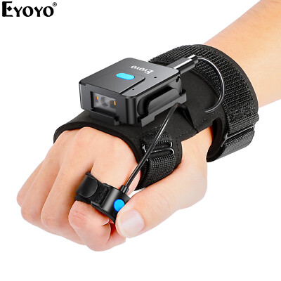Eyoyo Wearable Handglove QR Barcode Scanner 2D Finger Ring Bluetooth Code Reader