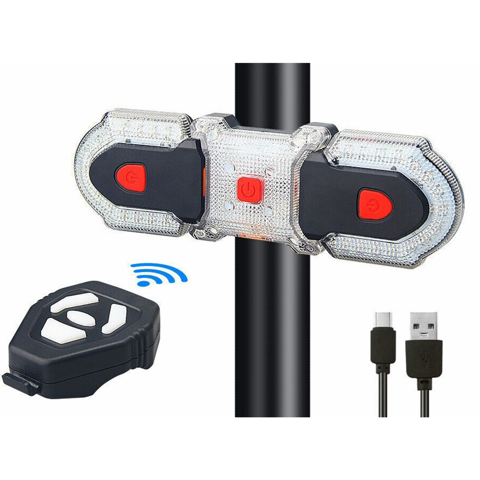 Bike Turn Signals Light Front and Rear w/ Smart Wireless Remote Control 1 Set