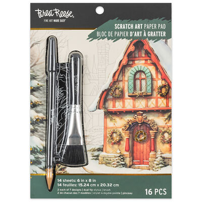 Brea Reese: Scratch Art Paper Pad - Home For The Holiday - 14 6x8''