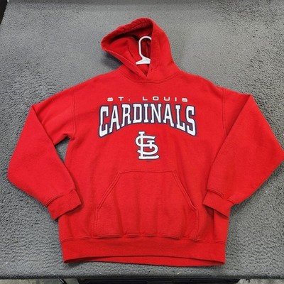 St. Louis Cardinals Hoodie Mens Medium Red MLB Baseball Fleece Stitches Pullover