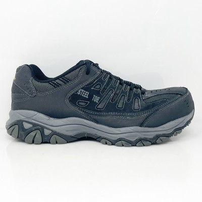 

Skechers Mens Work Relaxed Fit 77055 Черная повседневная обувь Кроссовки Размер 9.5, Черный, Work Relaxed Fit