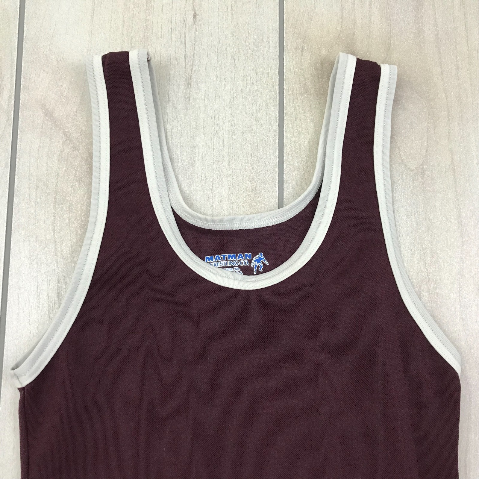 Matman Adult XS Wrestling Singlet USA Made Maroon White WSU Colors