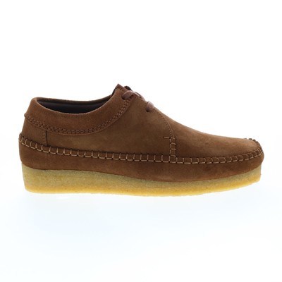 Clarks Weaver 26165082 Мужские коричневые замшевые оксфорды и туфли на шнуровке повседневная обувь