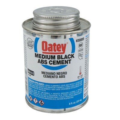 Medium Black ABS Cement 8 fl. oz. RV Plumbing Solvent Cement Pipe Bonding Glue