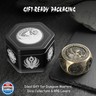 DNDND 8-in-1 Spinner Dice with Dual D20 - Hexagonal Metal DandD Monster Themed Dice Set for TTRPG Dungeons and Dragons, Dungeon Masters with Collectible Gift Tin (Brass)