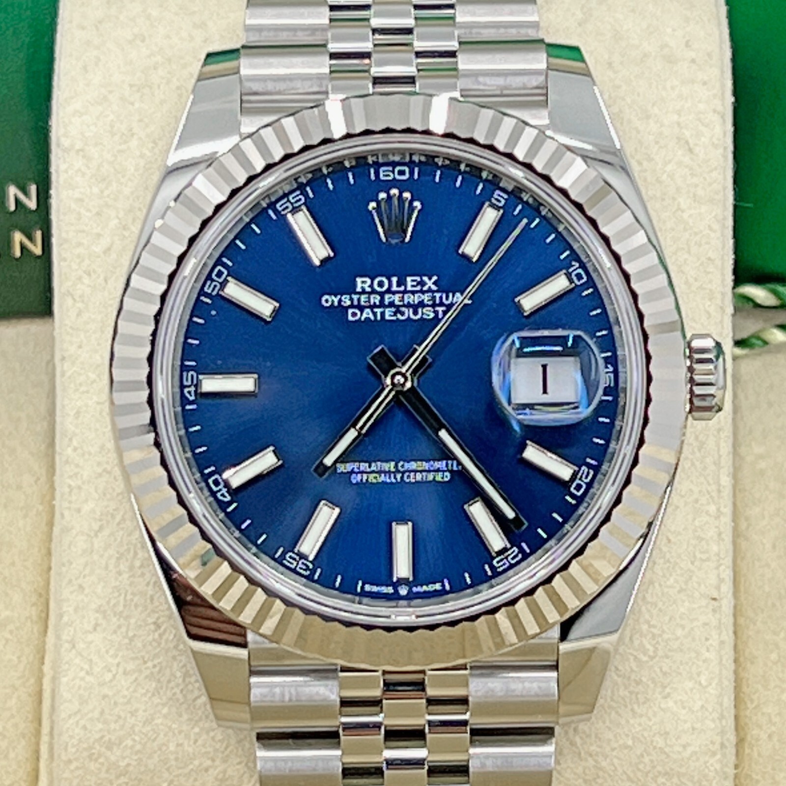 Pre-owned Rolex Datejust 41, Blue Dial, Jubilee, Ref 126334-0002, Unworn Complete 2023