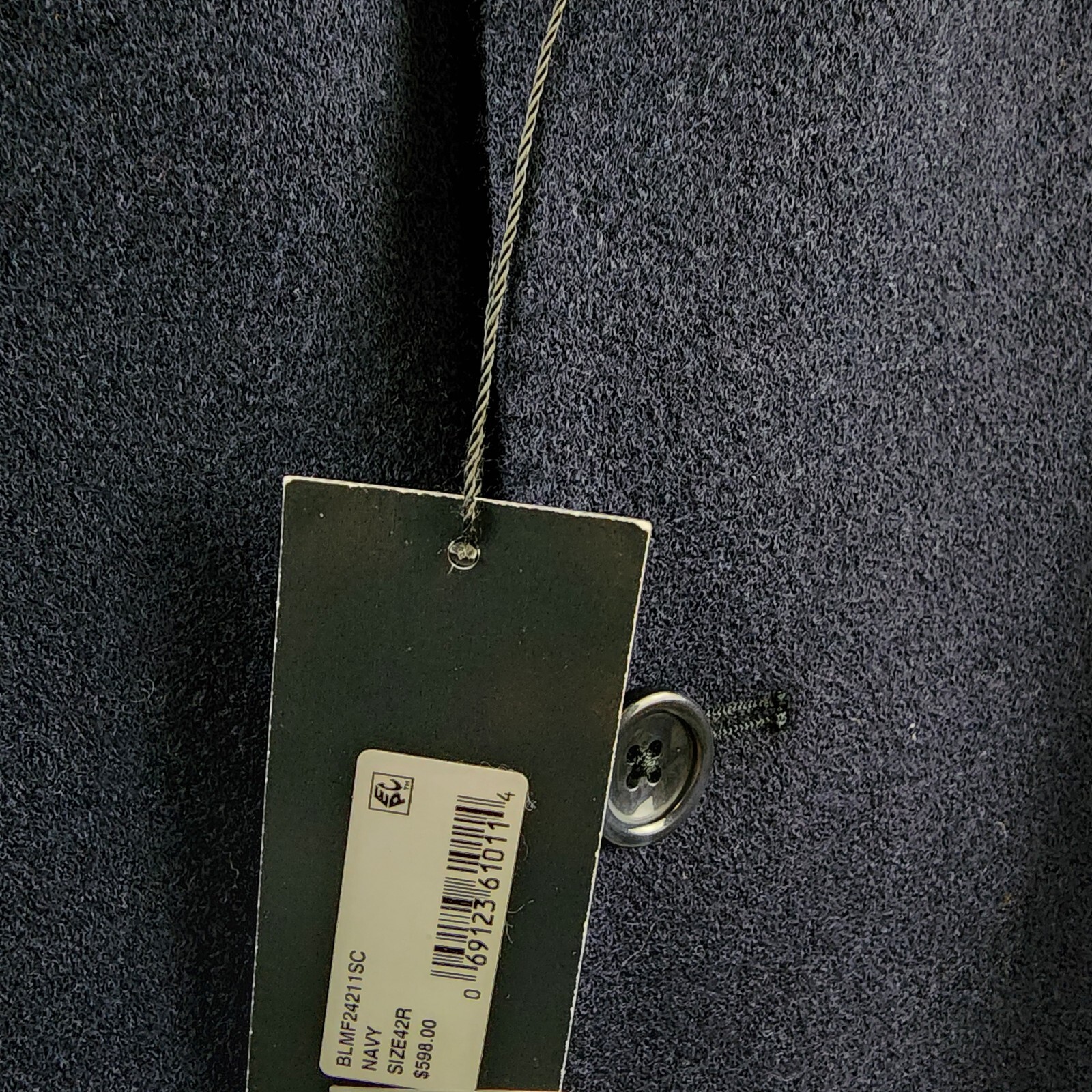 The Men's Store at Bloomingdale's Micro Bouclé Regular Fit Coat Men's 42R Navy - Picture 17 of 18