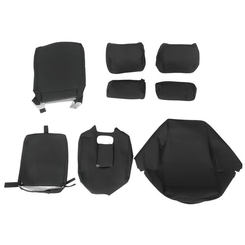 Black Seat Covers Set For 2014-2018 Chevy Silverado Crew Cab LT 15 16 17