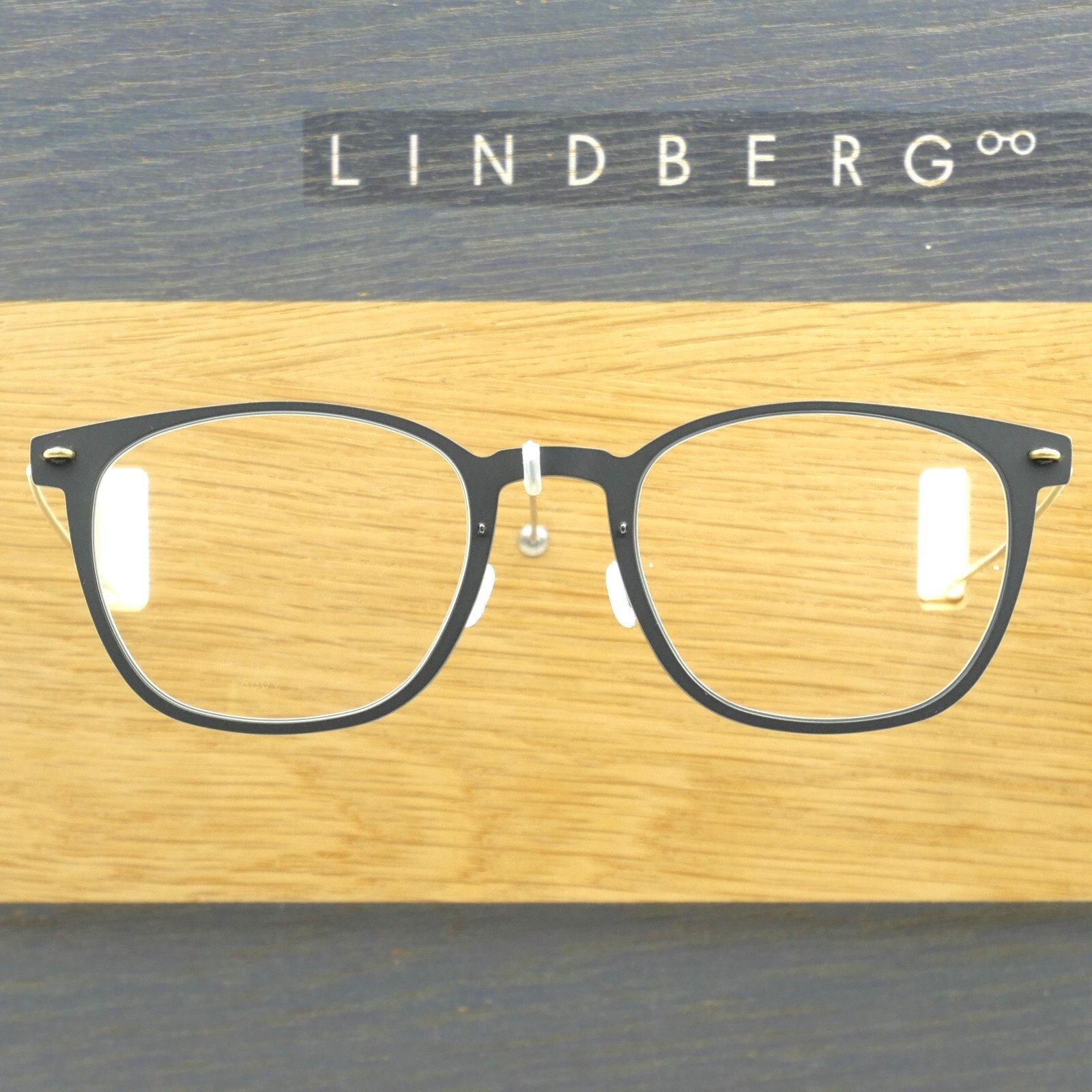 LINDBERG NOW 6609 47 D15 GT GRAY GOLD ROUND EYEGLASSES