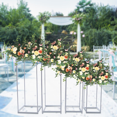 4Pcs Metal Flower Rack Vase Stand Prop Geometric Column For Wedding Party Decor