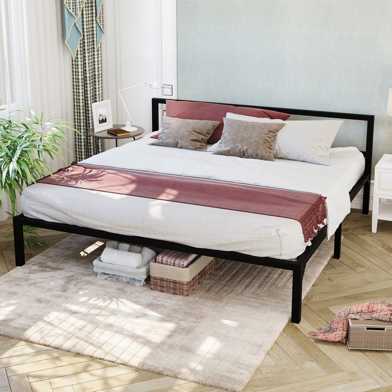 Heavy Duty Metal Platform Mattress Headboard Bedroom
