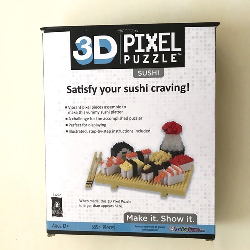 BePuzzled Sushi 3D Pixel Puzzle Building Toy Damaged Package Level 3 Age 12+