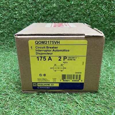 NEW Square D Type QOM2175VH 2 Pole 175 Amp Bolt in Main Circuit Breaker