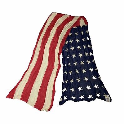 Ralph Lauren Denim & Supply Viscose Linen American Flag Stars And Stripes Scarf