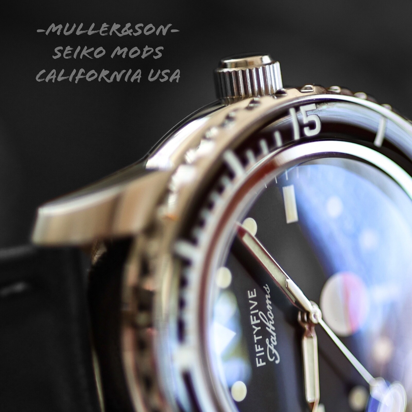 Pre-owned Müller&son Watch "mil-spec Supermod W/date" Seiko Snzh Fifty Five Fathoms Base