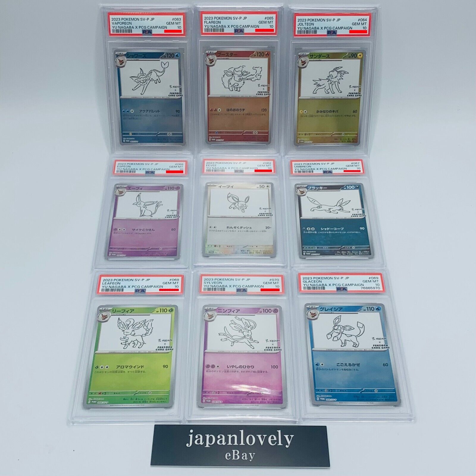 Pokemon Cards Game - PSA 10 Yu Nagaba Eevee's Promo 9 Type Pokemon Cards Game - PSA 10 Yu Nagaba Eevee's Promo 9 Type