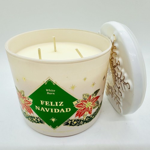 NEW 2023! BATH & BODY WORKS FELIZ NAVIDAD SCENTED 3-WICK