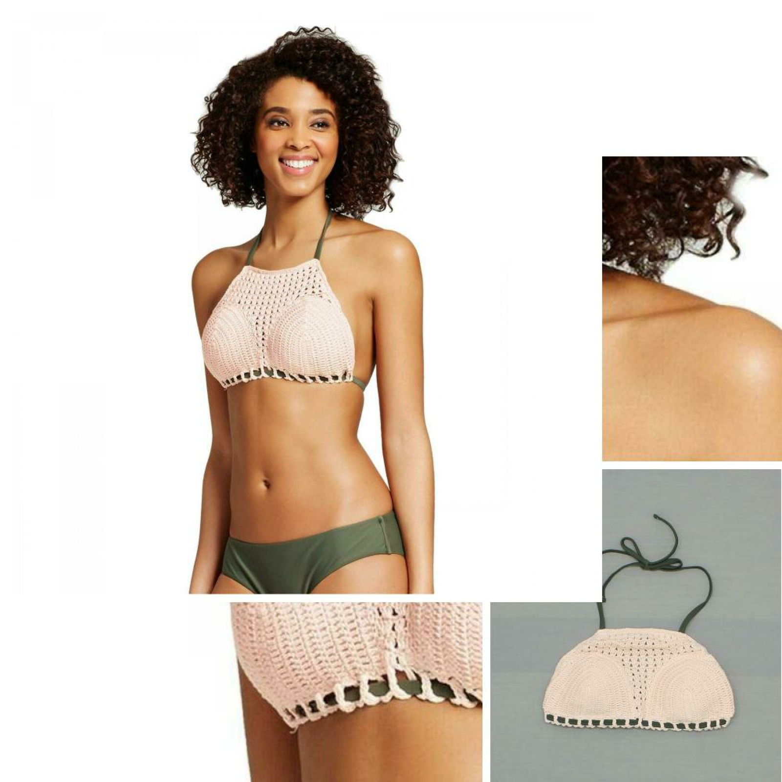 high neck bikini swim top