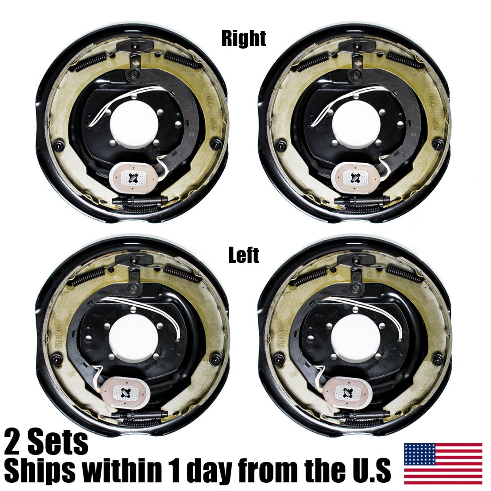 (4) Electric Trailer Brakes Right & Left Backing Plate 12" X 2" 5200 To