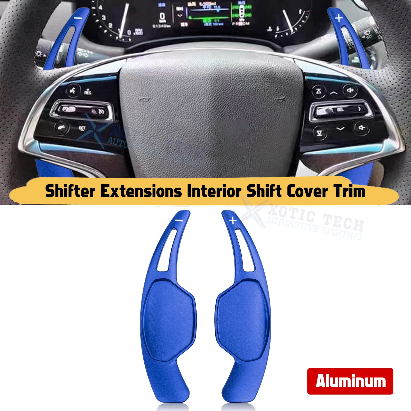 Blue Large Paddle Extended Shifter Trim For Cadillac XTS 2013-2019 Accessories