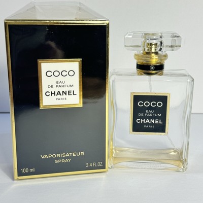 Chanel COCO EAU DE PARFUM by CHANEL 3.4 fl oz Almost Empty Bottle With Packaging