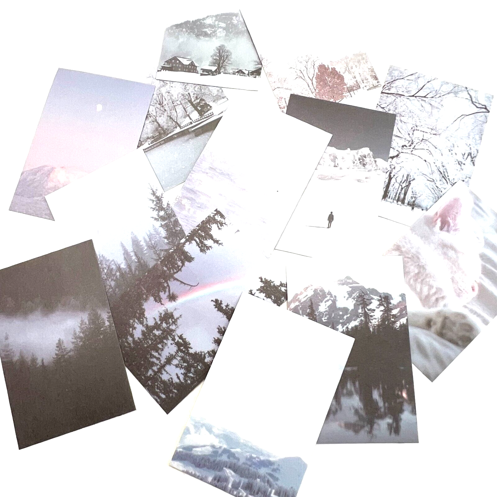 Snowy Mountain Photo Sticker Book Collage Junk Journal Planner Card Making
